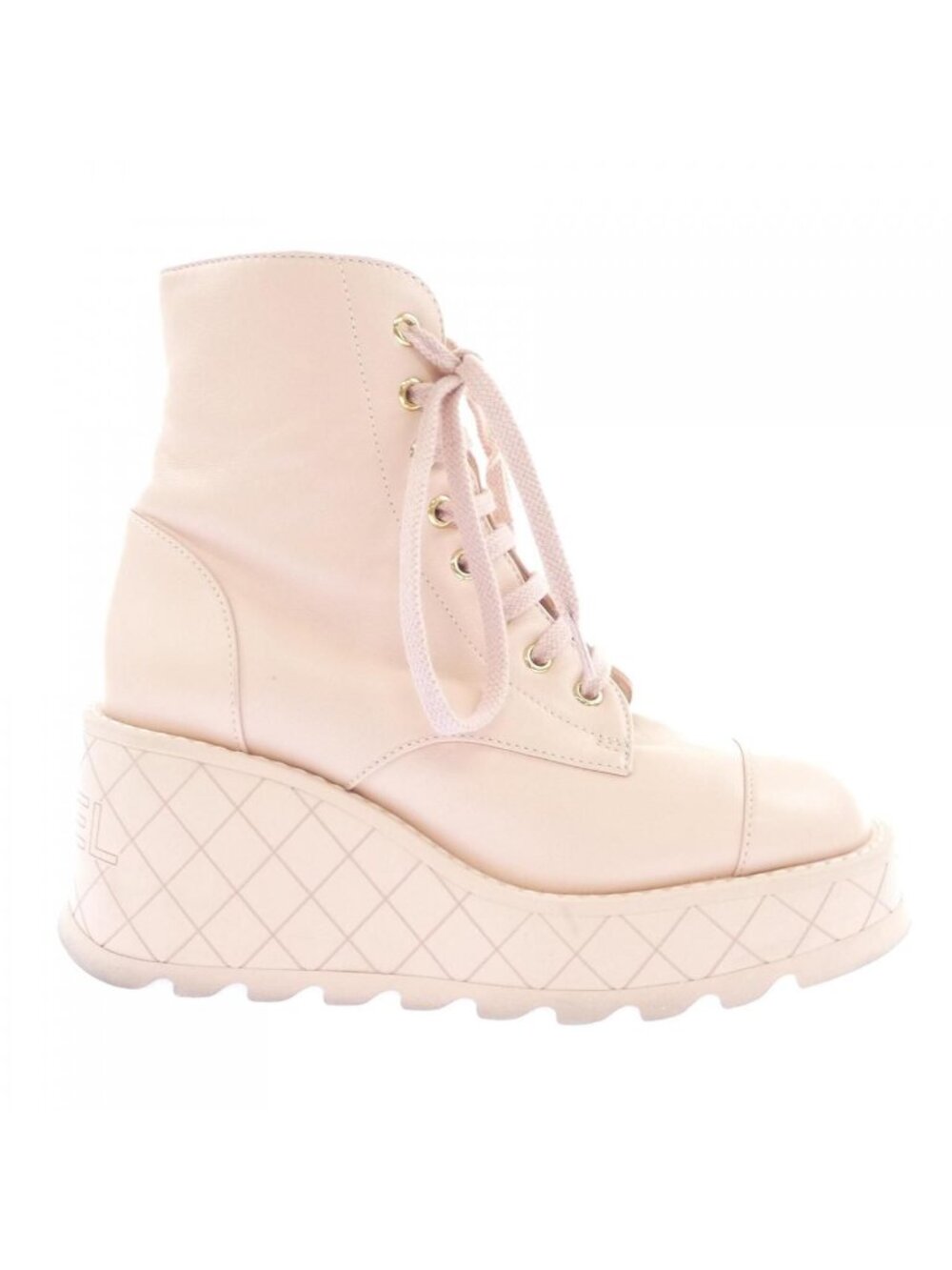 Chanel Combat Boots Pink